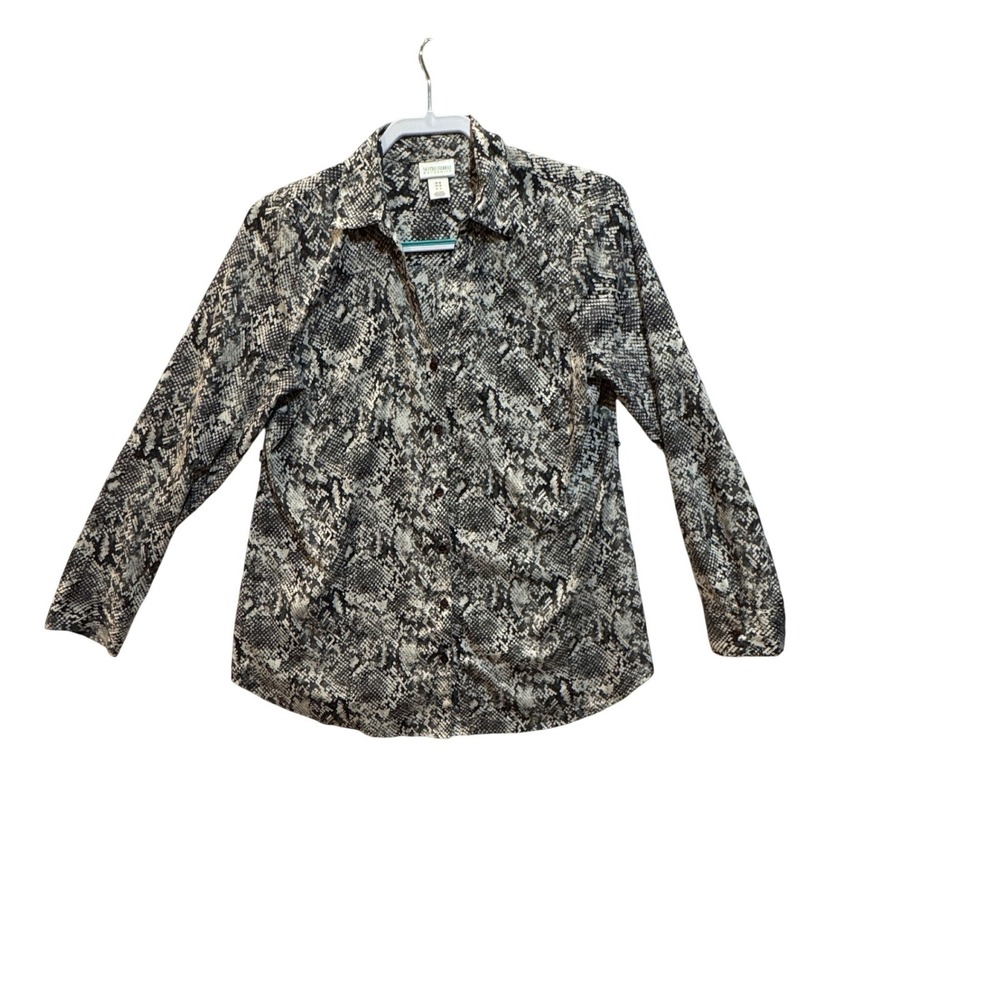 Motherhood Maternity Snake Print Button Down‎ Shirt Women Size Medium